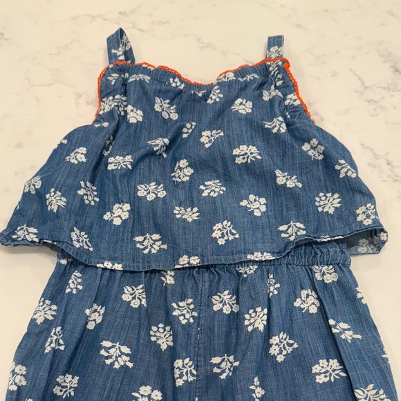 Boden kids size 13-14 Blue and White Floral Kids Long pants Romper - Picture 6 of 8